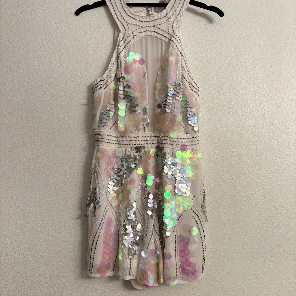 ASOS White Sequin Mini Dress